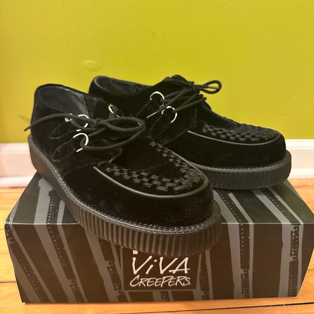 T.U.K Black Velvet Viva Creepers Men's Shoes